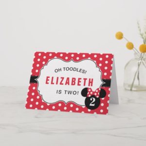 Minnie Mouse | Red & White Polka Dot Birthday Card