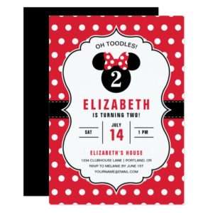 Minnie Mouse | Red & White Polka Dot Birthday Invitation