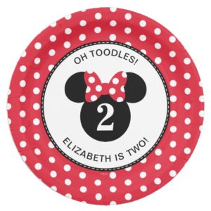 Minnie Mouse | Red & White Polka Dot Birthday Paper Plate