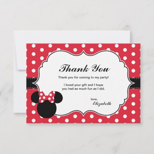Minnie Mouse | Red & White Polka Dot Thank You