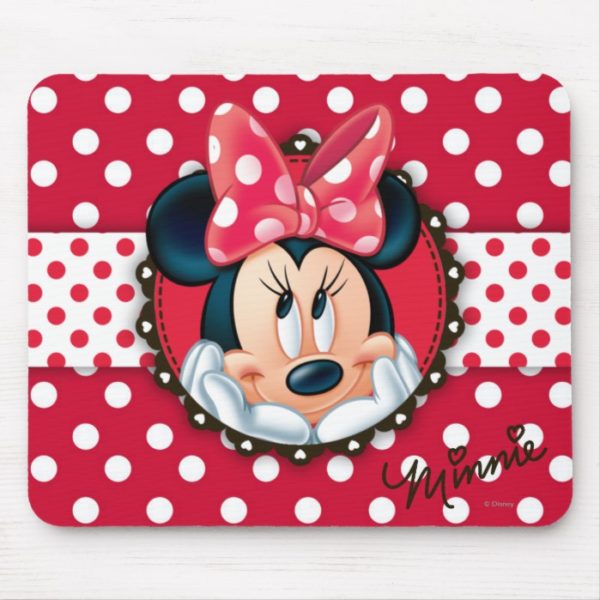 Minnie Mouse | Smiling on Polka Dots Mouse Pad