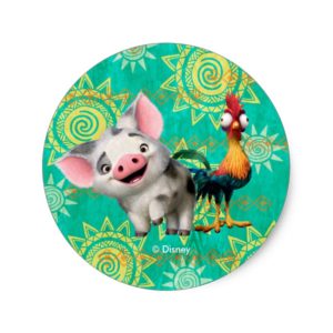 Moana | First Mate & Top Rooster Classic Round Sticker