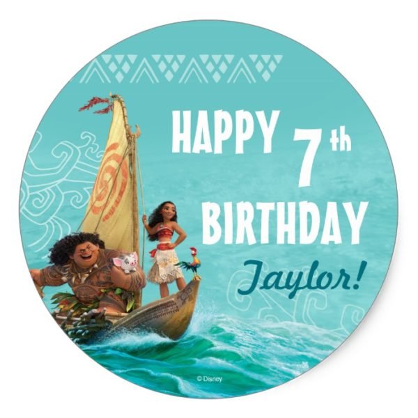 Moana | Oceanic Birthday Classic Round Sticker