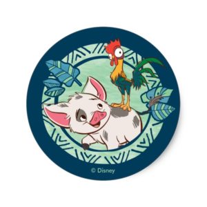 Moana | Pua & Heihei Voyagers Classic Round Sticker