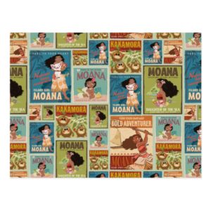 Moana | Retro Poster Pattern Postcard