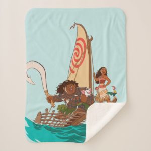 Moana | Set Your Own Course Sherpa Blanket