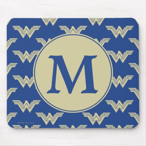 Monogram Wonder Woman Logo Pattern Mouse Pad