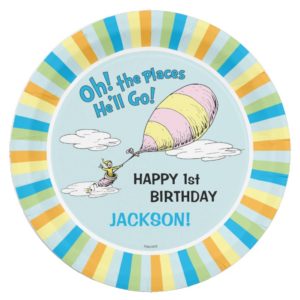 Oh! The Places He'll Go! - First Birthday Paper Plate