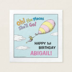 Oh! The Places She'll Go! - First Birthday Napkin