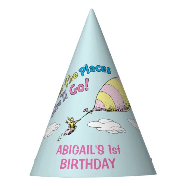 Oh! The Places She'll Go! - First Birthday Party Hat