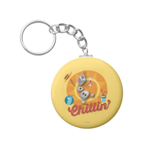 Olaf | Chillin' in Orange Circle Keychain