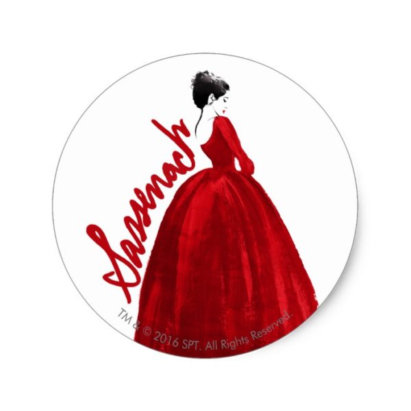 Outlander | Claire In A Red Dress Sassenach Classic Round Sticker