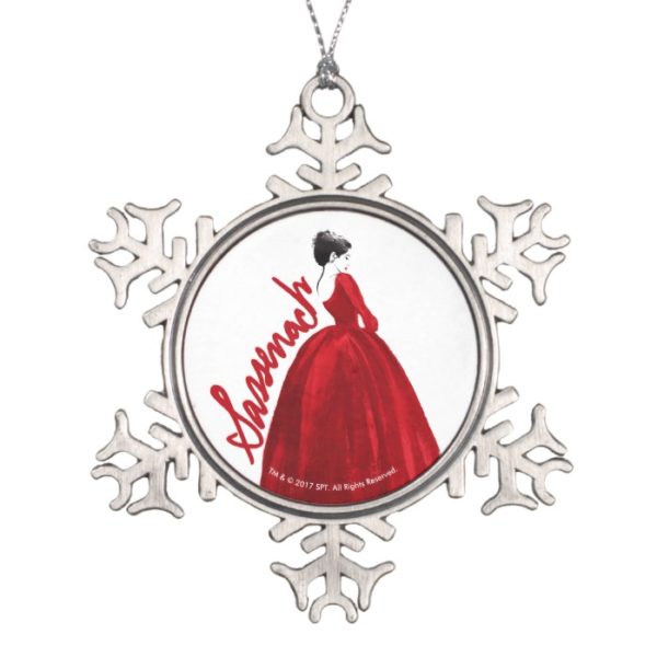 Outlander | Claire In A Red Dress Sassenach Snowflake Pewter Christmas Ornament