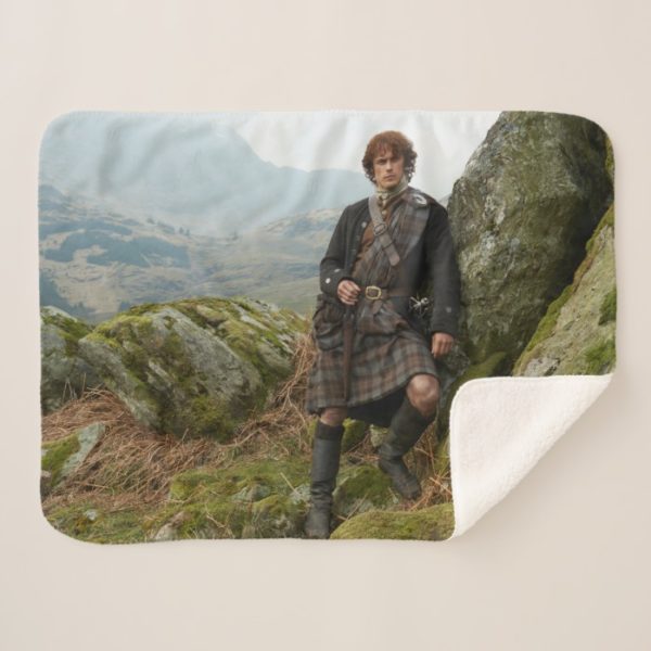 Outlander | Jamie Fraser - Leaning On Rock Sherpa Blanket