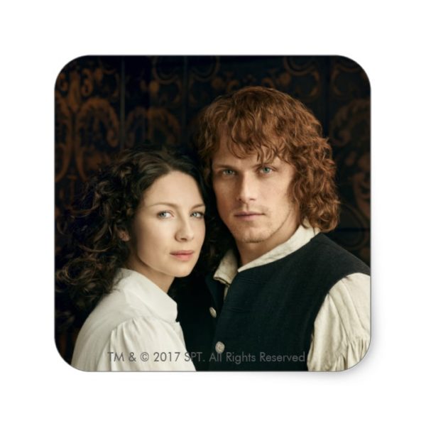 Outlander Season 3 | Jamie and Claire Photograph Square Sticker
