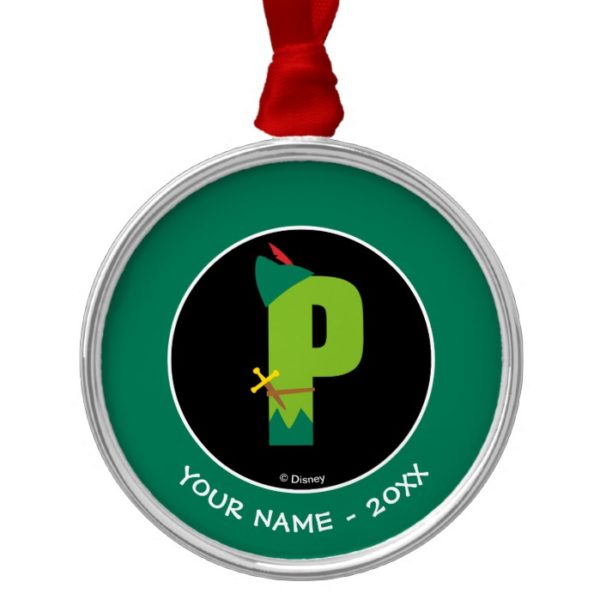 P is for Peter Pan | Add Your Name Metal Ornament