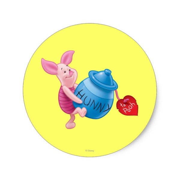 Piglet and Hunny Pot Classic Round Sticker