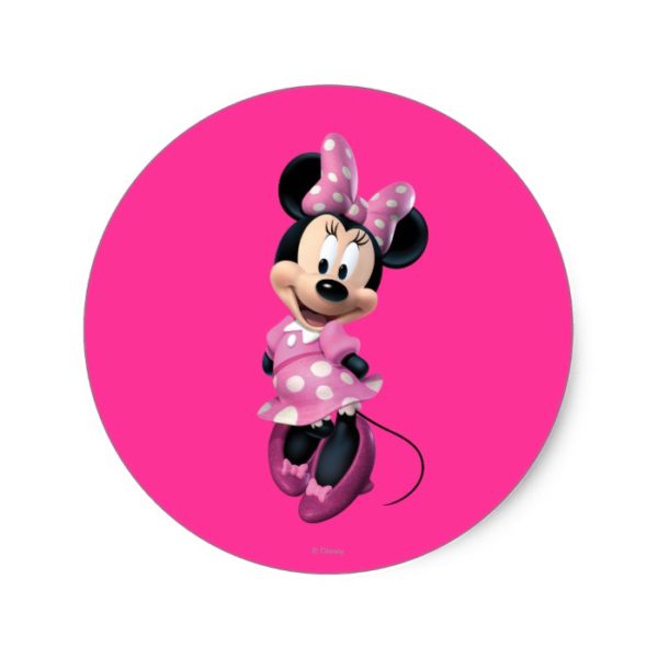Pink Minnie | Hands Behind Back Classic Round Sticker