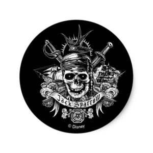 Pirates of the Caribbean 5 | Jack Sparrow Skull Classic Round Sticker