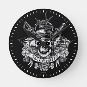 Pirates of the Caribbean 5 | Jack Sparrow Skull Round Clock