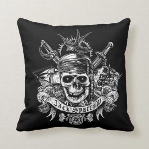 Pirates of the Caribbean 5 | Jack Sparrow Skull Throw Pillow