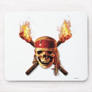 Pirates of the Caribbean Skull torches Logo Disney Mouse Pad
