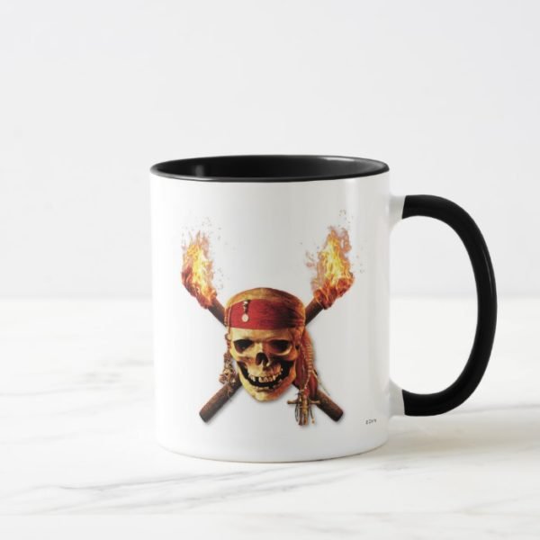 Pirates of the Caribbean Skull torches Logo Disney Mug