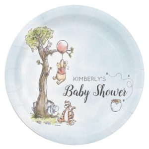 Pooh & Friends Watercolor | Baby Shower Paper Plate