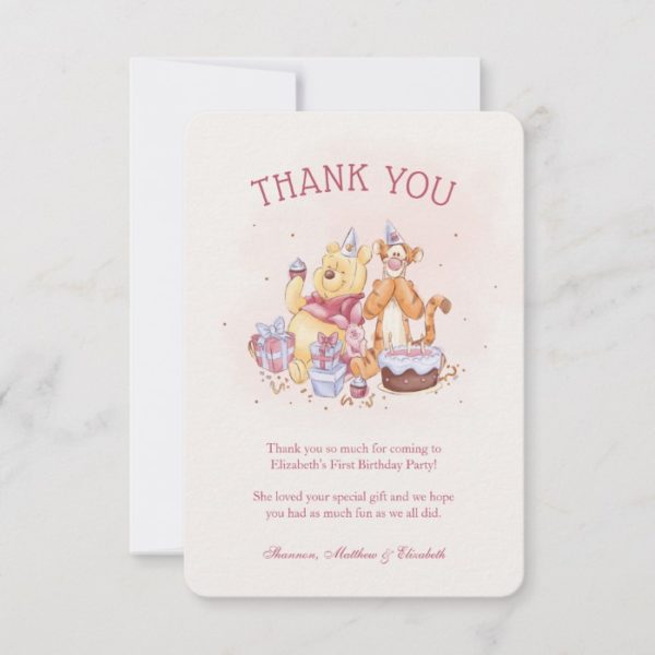 Pooh & Friends Watercolor |  Birthday Thank You