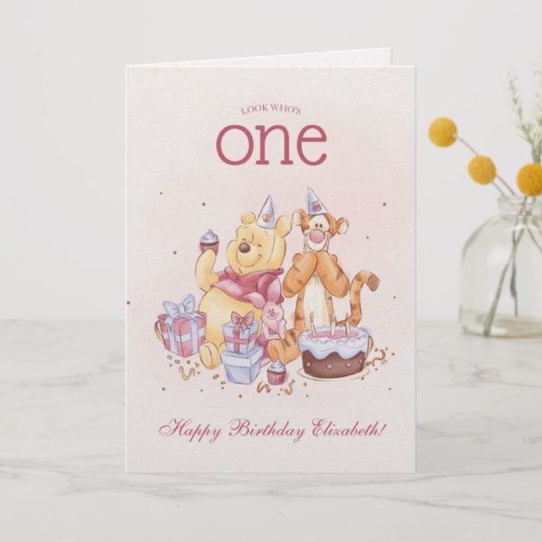 Pooh & Friends Watercolor | First Birthday Card