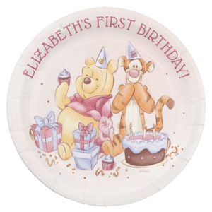 Pooh & Friends Watercolor | First Birthday Paper Plate