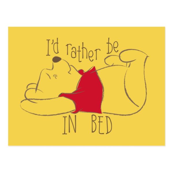 Pooh | I'd Rather Be in Bed Postcard