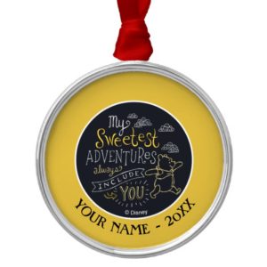 Pooh | My Sweetest Adventures Add Your Name Metal Ornament