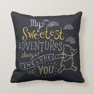 Pooh | My Sweetest Adventures Throw Pillow