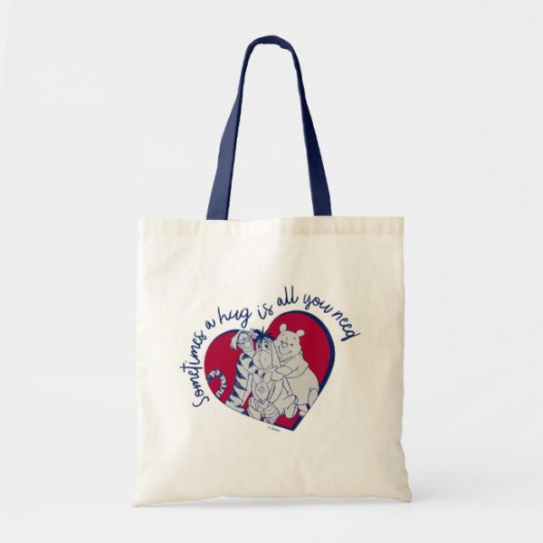 Pooh & Pals | A Hug is all You Need Quote Tote Bag