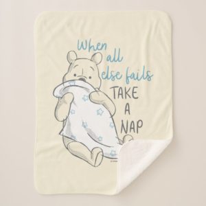 Pooh | Take a Nap Quote Sherpa Blanket