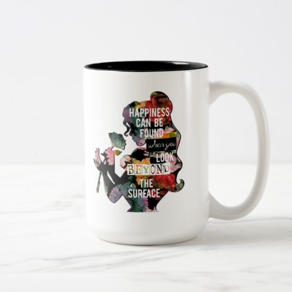Princess | Belle Floral Silhouette Two-Tone Coffee Mug