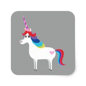 Rainbow Unicorn Square Sticker