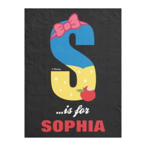 S is for Snow White | Add Your Name Fleece Blanket