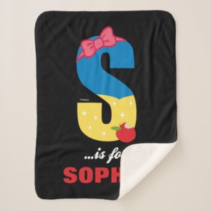 S is for Snow White | Add Your Name Sherpa Blanket