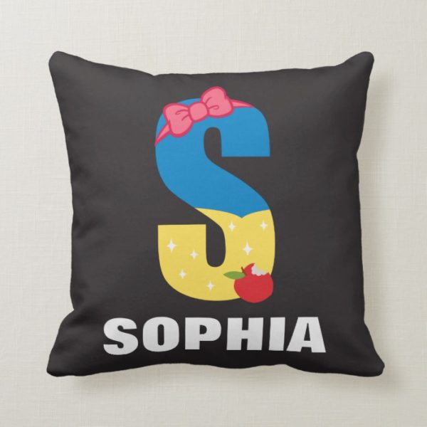 S is for Snow White | Add Your Name Throw Pillow