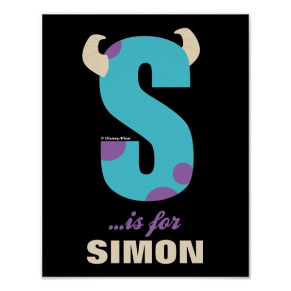 S is for Sulley | Add Your Name Poster