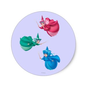 Sleeping Beauty Fairies Classic Round Sticker