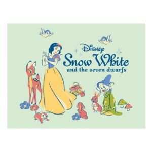 Snow White & Dopey with Friends Postcard