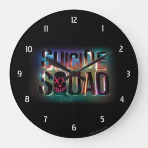 Suicide Squad | Colorful Glow Logo Large Clock