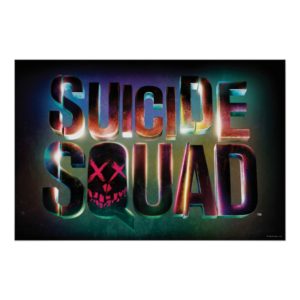Suicide Squad | Colorful Glow Logo Poster