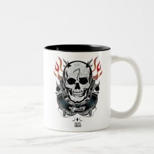 Suicide Squad | Diablo Skull & Flames Tattoo Art Two-Tone Coffee Mug