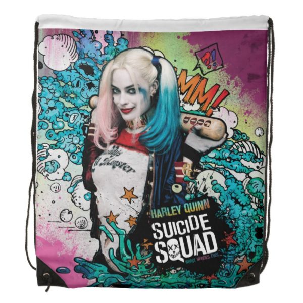 Suicide Squad | Harley Quinn Character Graffiti Drawstring Backpack