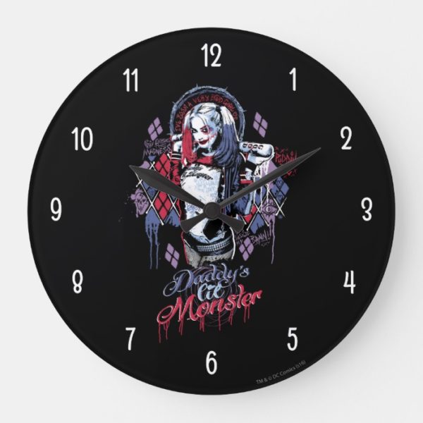 Suicide Squad | Harley Quinn Inked Graffiti Large Clock