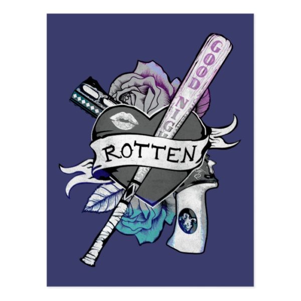 Suicide Squad | Harley Quinn "Rotten" Tattoo Art Postcard